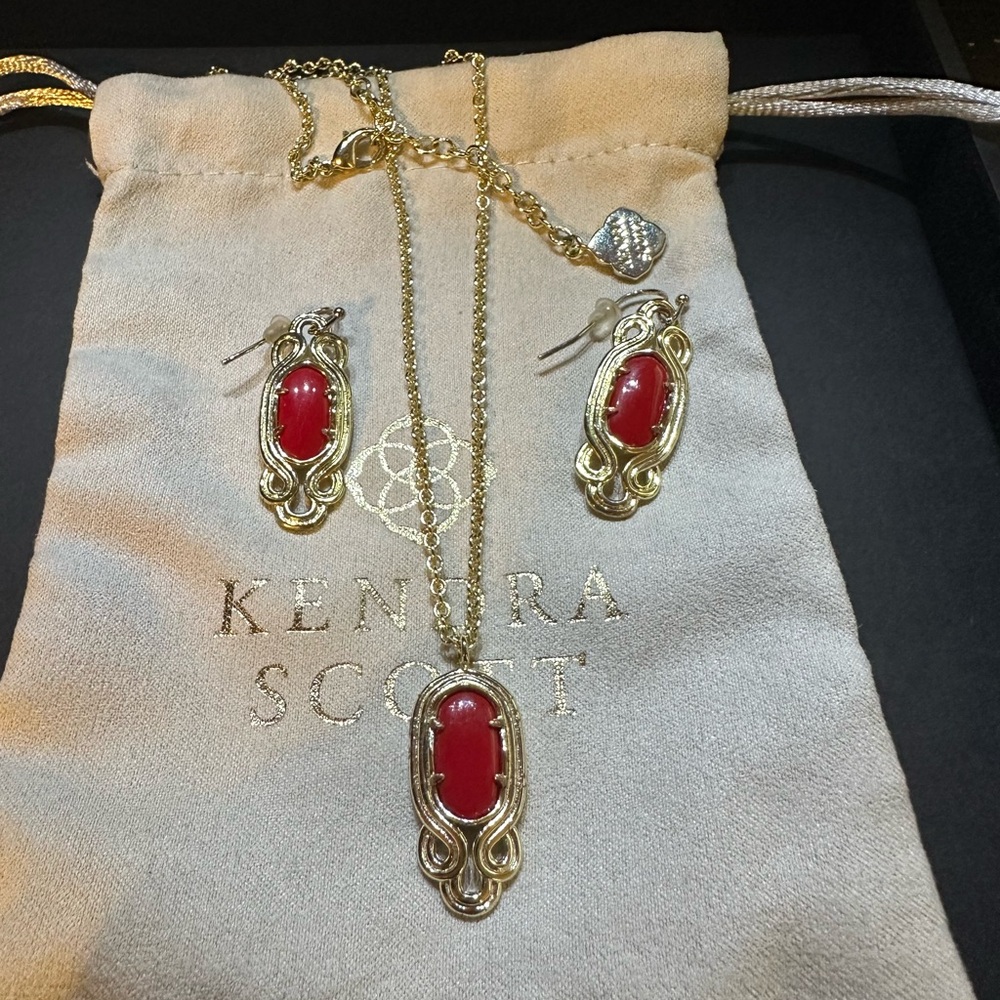 Vintage Kendra Scott Custom Erin Earrings & Opie Necklace
